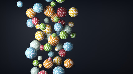 Abstraction Illustration. Multicoroled Spheres on a White Background. 3d Render Illustration. Illustration for Advertising.