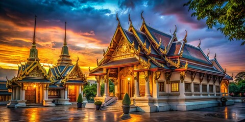 Obraz premium Serene Twilight: Royal Cemetery, Wat Ratchabophit, Bangkok