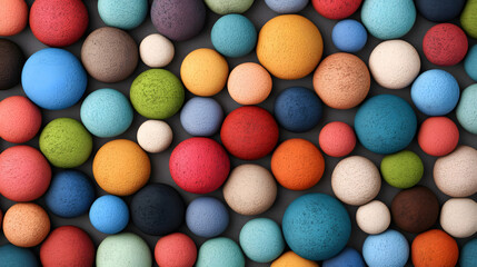 Obraz premium Colorful decorative spheres arranged in a vibrant pattern
