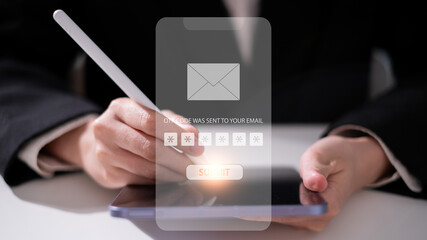 Password OTP verification code cybersecurity technology privacy safety protection concept