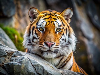 Siberian Tiger Hunting, Close-up Portrait, Big Cat Predator, Wildlife, Orange Fur