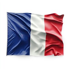 Obraz premium French flag waving against white background