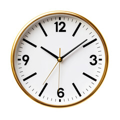 Photo of a clock with black numbers on a transparent  background. png