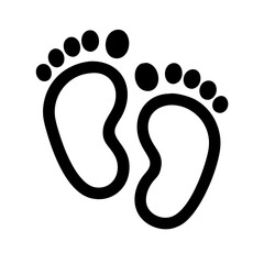 Unique vector icon representing baby footprints, perfect for themes related to childhood, family, and maternity