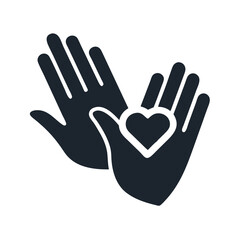 Obraz premium Caring hands symbolizing compassion and support in a vector design illustrating the concept of nurturing and kindness