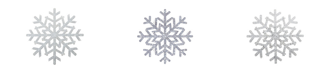 Intricate Glittering Snowflake Against a White Background
