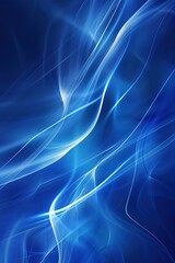 Obraz premium Abstract blue flowing lines with a glowing ethereal and futuristic design