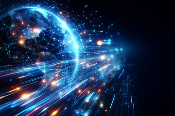 Obraz premium Global network background Communication technology for internet business. Global world network and telecommunication Wireless network and Connection technology concept