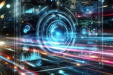 Obraz premium Abstract speed lines technology background