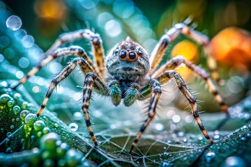 Stunning Silver Spider on its Web - 4K Nature Photography