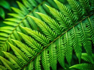 Lush fern leaves, captured in stunning close-up macro photography.