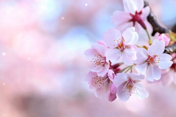 Naklejka premium Spring Cherry Blossoms in Soft Focus