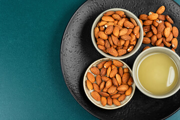 Organic natural almond oil.