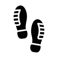 Detailed boot print vector icon representing outdoor adventures, exploration, and hiking activities in various terrains and environments at any time of year