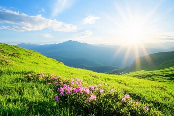 Mountain Meadow Blossoms Sunrise