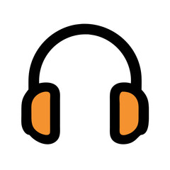 Headphones icon representing audio and music enjoyment in a modern digital environment for creative and entertainment purposes