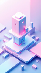 A digital illustration of a modern CI/CD pipeline featuring Docker containers on Kubernetes, with a vibrant, tech-themed background.