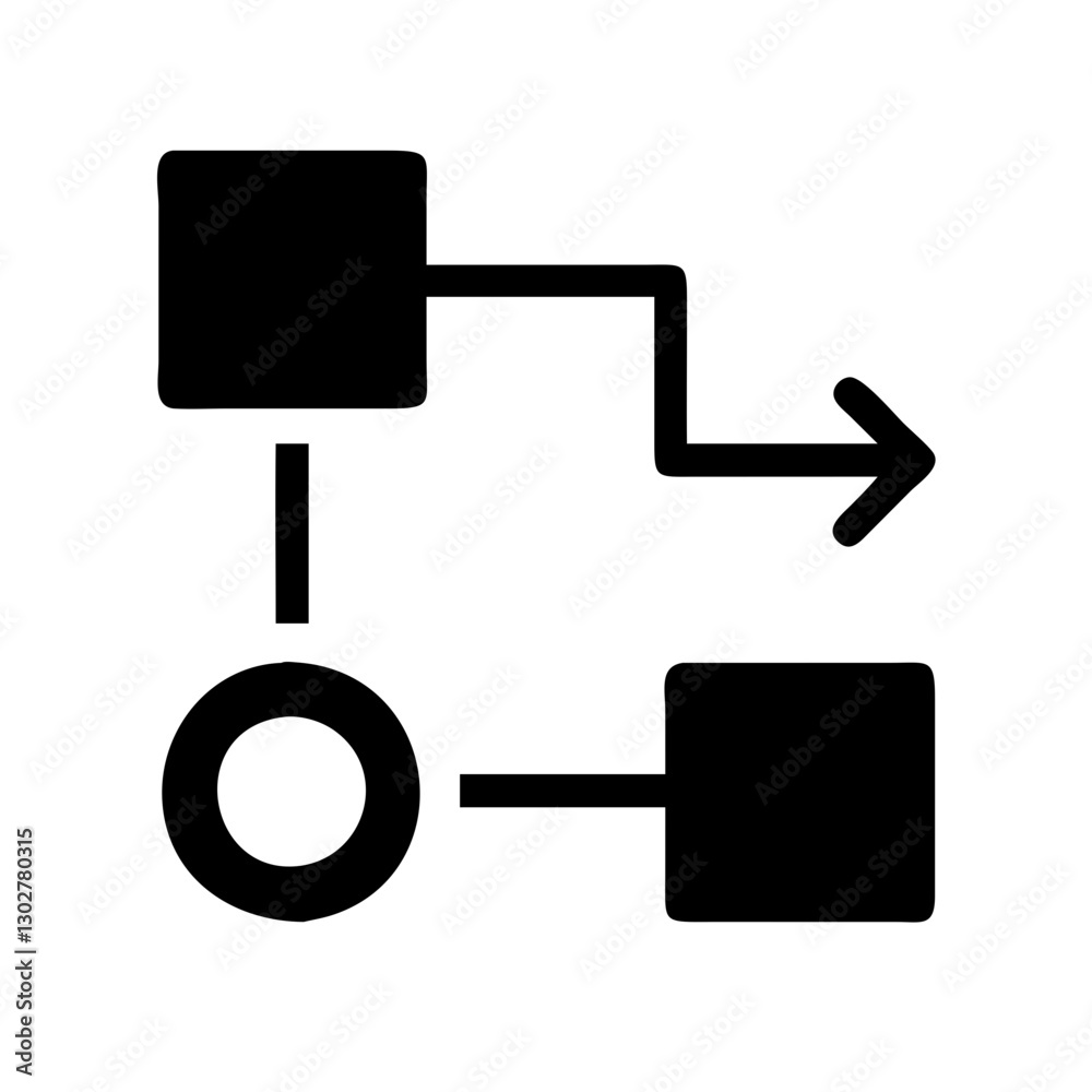 Poster workflow diagram illustrating a process using vector icons for better visual understanding of steps 