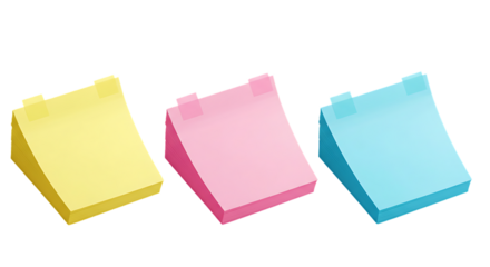 Pastel Colored Sticky Note Pads Office Supplies Stacked Memo Pink Blue Desk Idea Notes Paper Clean  