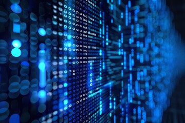 Display of binary numbers on monitor. visualizing complex computations or algorithms in action. Neural network ai generated