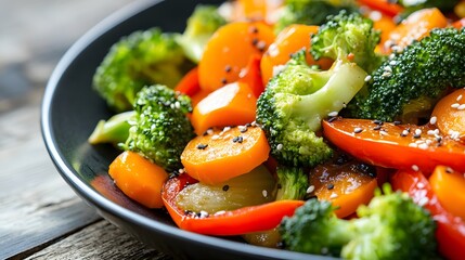 Colorful Fresh Vegetable Stir-Fry with Broccoli and Carrots