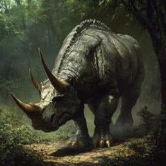 Fototapeta premium rhino in the grass