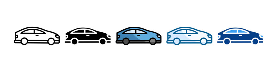 Car Icon Set Multiple Style Collection