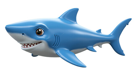 isolated blue shark fish animal water transparent background cartoon, model