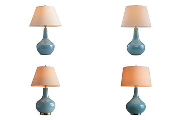 Elegant Blue Base Table Lamp with Beige Shade