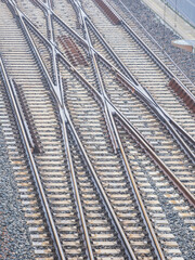 Intricate layout of railway tracks in Gothenburg showcases the complexity of train navigation in...