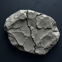 Obraz premium High-resolution stock photo a wide banner showcasing a dramatic volumetric rock texture with deep, irregular cracks, set against a textured black stone background. 