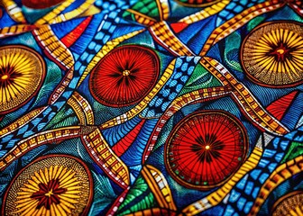 Vibrant African Wax Print Fabric: Geometric Patterns & Cultural Heritage