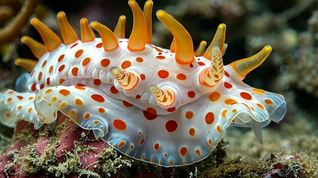 Red-spotted nudibranch (Goniobranchus heatherae); in natural habitat