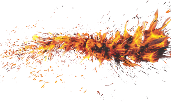 Fiery Particles Swirling in Dynamic Energy Burst