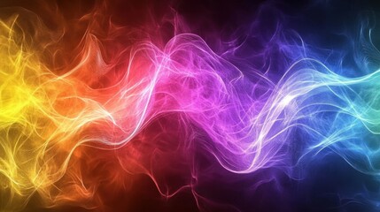 Abstract Colorful Wave of Energy Flowing with Bright Light Effect