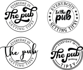 Everybody in the pub gettin' tipsy svg bundle