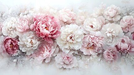 Delicate Pink and White Peonies Floral Arrangement