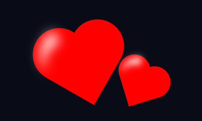 3d heart in red color, heart icons, love heart, i love you ,  Valentine red heart icon. love you in heart shape, Heart shape Isolated on white background. eps10 66