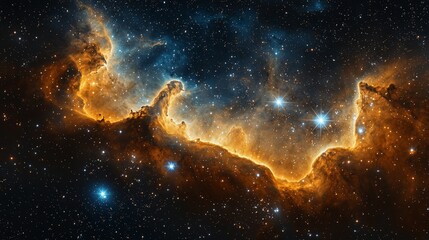 Fototapeta premium Cosmic Nebula Starry Night Sky Celestial Landscape Galaxy