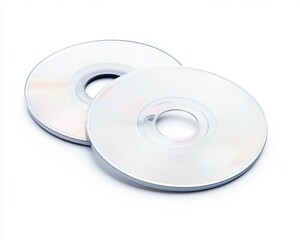 Empty DVD Disc on Clean White Background with Ample Copy Space for Customization
