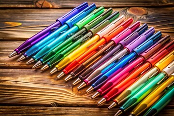 Fototapeta premium Vintage Colorful Pens for Drawing & Coloring: Artistic Stationery Supplies