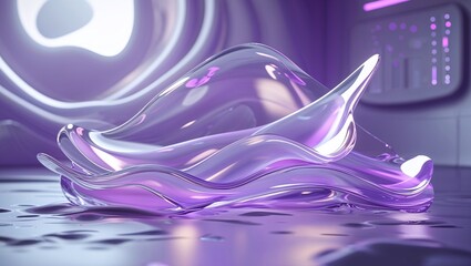 Purple Swirl Pattern Illustration - Abstract Liquid 3D Art