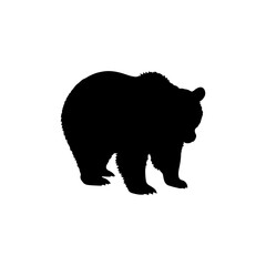 Fototapeta premium American black bear silhouette vector illustration on white background