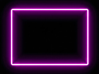 Rectangle frame of energy, neon, .rectangle on black background. Gradually, neon square of energy appeared and constant flicker in rectangle.