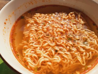 Hot instant noodles are a popular choice among Asians with limited money.
