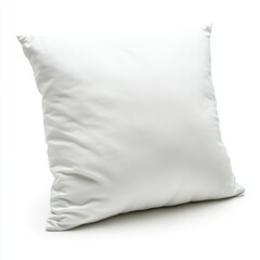 Soft and Cozy White Pillow on Neutral Backdrop Comfortable Bedding Item Home Decor Accessory Element