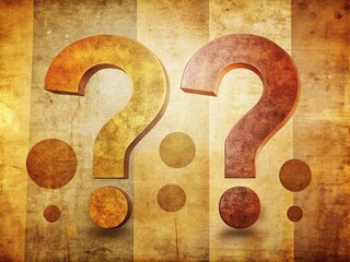 Vintage Style FAQ Illustration: Question & Exclamation Marks, Retro Q&A Concept