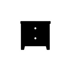 Black Bed side table silhouette vector illustration on white background