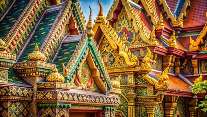 Fototapeta premium Vintage Thai Traditional Art Background: High-Resolution Stock Photo