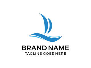 Fototapeta premium editable vector sailboat symbol design illustration isolated on transparent background